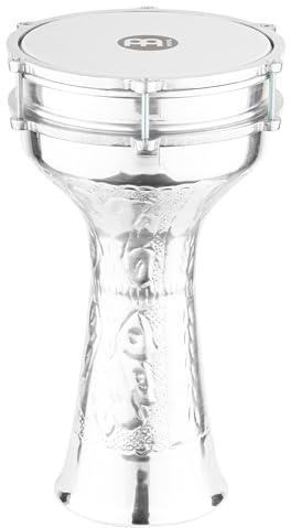 Meinl Percussion Aluminum Jingle Darbuka - Very Large Handdrum - With Jingle Effect - Diameter 8.25 Inches - Aluminum, Silver (HE-315)