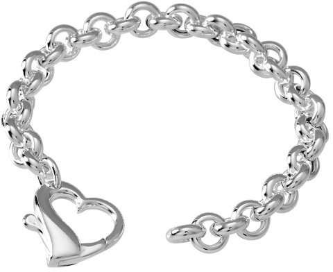 Vinani Damen Armband 925 Silber - Armband mit Herz-verschluss für Frauen aus 925 Sterling Silber - AHS