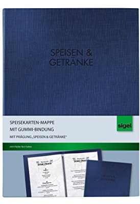 Sigel SM126 Speisekarten-Mappe mit Gummi-Bindung für A5, nachtblau - weitere Ausführungen