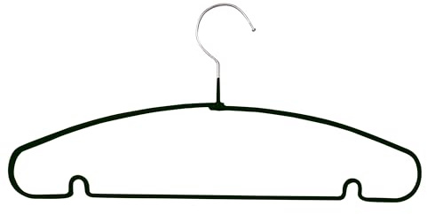 MSV Lotto DI 10 Grucce In Metallo LAMINATO Nero, Antiscivolo, 39,5x19x10 cm