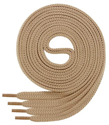 Di Ficchiano 1 Paar SCHNÜRSENKEL camel flach 7mm breit für Sneaker Sportschuhe Lederschuhe - flache Schuhbänder sehr reißfest - Shoe Laces Farbe: camel 100cm