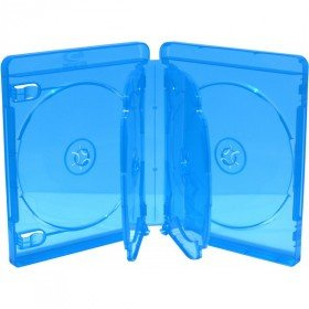 MediaRange Casos BLU-Ray para 6 Discos, 22 mm, Machine-Pack-Quality, Azul, Transparente, 5 Unidades