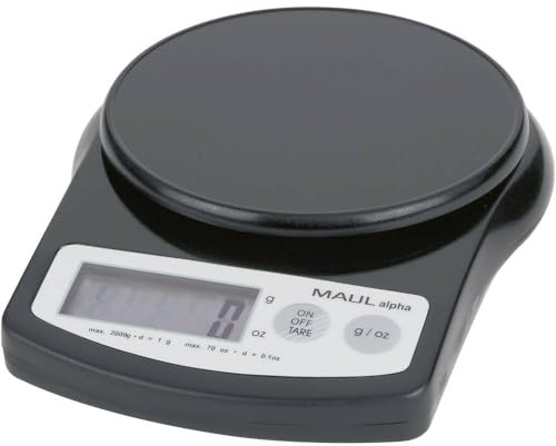 MAUL Pèse - lettres MAULalpha 1642090 Alimentations par piles corps en matière plastique capacité 2000 g noir 1 pcs