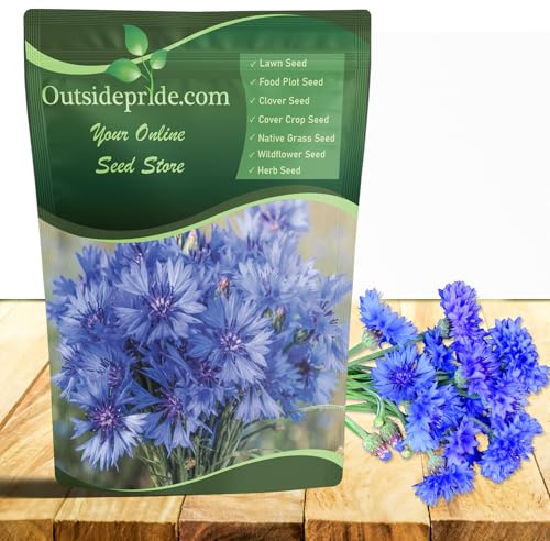Outsidepride Blue Cornflower Seeds for Planting - 1 lb. Annual Bachelor's Button Flower Seeds for Cut Flower Gardens, Drought-Tolerant, Attracts Pollinators, Ideal for Borders & Bouquets