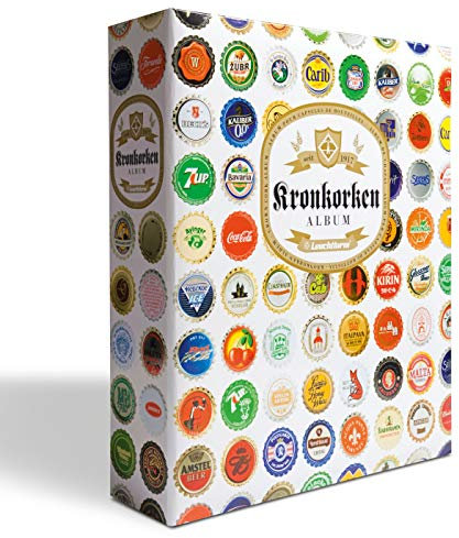 Leuchtturm 314779 Kronkorken-Album - Sammelalbum für 210 gebrauchte Kronkorken inkl. 5 Compart Hüllen