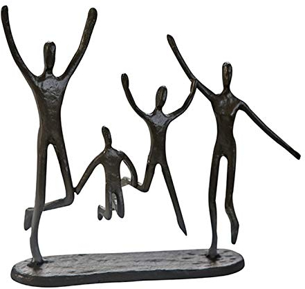 Casablanca - Design Skulptur - Jumping - Gußeisen - brüniert - Höhe 20 cm - Breite 22 cm - Familie - Freunde