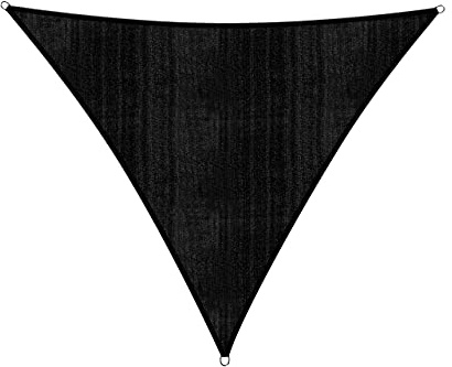 Lumaland Voile d'ombrage Cordes de Fixation incluses | Triangulaire 5 x 5 x 5 mètres Protection Solaire | 100% HDPE avec Le Filtre UV de Protection [Noir]