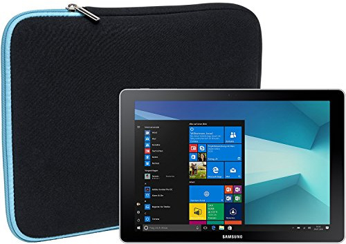 Slabo Tablet Tasche Schutzhülle für Samsung Galaxy Book 10.6 (W620 & W627) Hülle Etui Case Phablet aus Neopren – TÜRKIS/SCHWARZ