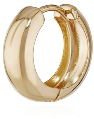 NKlaus Einzel 333 Weiß Gold oder 333,585 und 750er Gelb Gold Klappcreolen Ohrringen 15 x 5,1mm Hochglanzpoliert Rund