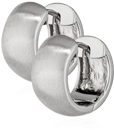NKlaus silver par 925 sterlingsilver fällbara creolörhängen örhängen dam 14 mm matt anlöpningsskydd 4812