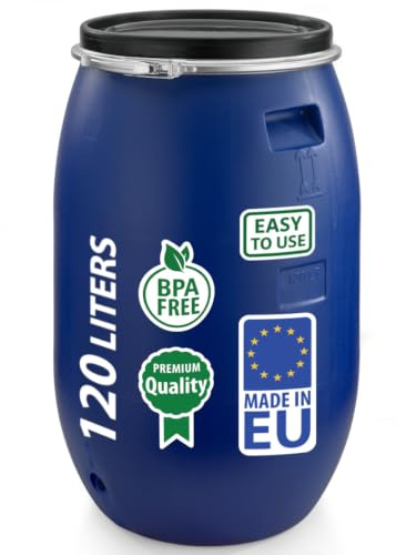Sterk Plast Fass mit Kreis, Durchmesser 48 cm, Fassungsvermögen 120 Liter