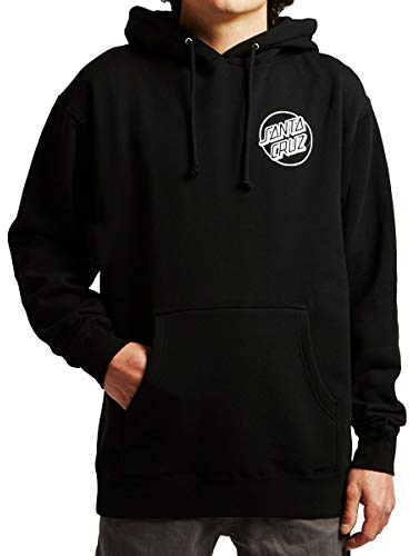 SANTA CRUZ Herren Pullover Hooded Heavyweight Sweatshirt Opus Dot Skate Sweatshirt, Schwarz/Weiß, Small