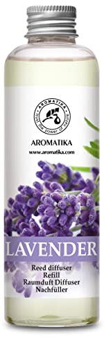 Lavender Reed Diffuser Refill 200ml - Room Diffuser w/Natural Essential Lavender Oil - Best for Aromatherapy - SPA - Home - Office - FintessClub - Restaurant - Boutique