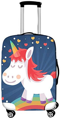 Elastisch Kofferhülle, DOTBUY 3D Reise Kofferschutzhülle Gepäck Cover Reisekoffer Hülle Schutz Bezug Schutzhülle Waschbare Reisetasche Kofferbezug (schüchtern,XL (30-32 Zoll))