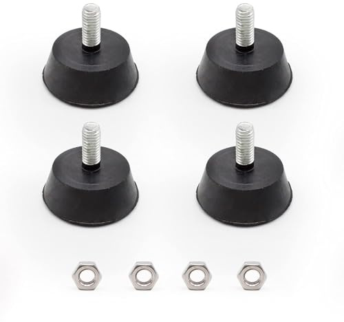 TIANLIN Gummifüße Schraubbar M6, 4 Stück, Gummipuffer 32 mm, Schwarz | Für Schränke, Tische, Stühle, Sofas und Vitrinen – Höhenverstellbare Möbelfüße mit Bodenschutz, M6-Gewinde, 16 mm