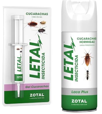 Zotal LETAL® Pack Insecticida Gel cucarachas+ Laca Plus insecticida Larga persistencia | Pack contra los Insectos en Formato Gel y Laca | Insecticida de acción rápida