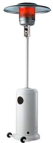 MBH - Estufa exterior para terrazas de hostelería. Calefactor exterior a gas butano tipo seta para terraza de bar y restaurante. Color Blanco.
