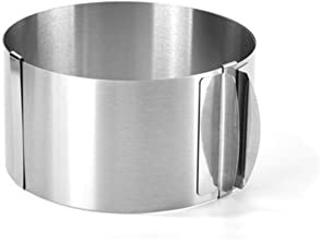 LIZHOUMIL Kuchenring Verstellbare Backringe Edelstahl Runde Form zum Backen 16-30cm Teleskop-Moussering mit Skala Kuchen Backring Form für Familien Backzimmer Höhe 8,5cm