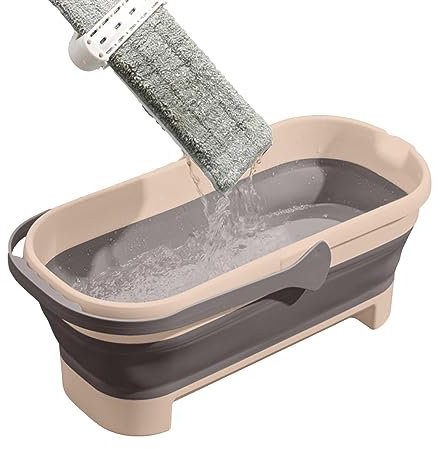 Cubo plegable, cubo de agua plegable con asa, cubo de agua rectangular plegable, cubo portátil y práctico para limpiar fregonas, cubo plegable plegable para lavado de coche, trapeador, limpieza de
