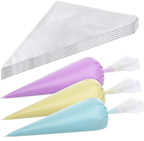 BELSVOR 100 PCS Mangas Pasteleras Desechables, Manga pastelera 30CMX20CM, 100PCS Mangas Pasteleras, Mangas Pasteleras Hechas de Material PE, Manga pastelera Adecuada para Decorar Tartas/Galletas