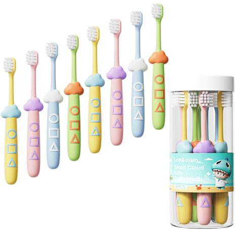 Lonlown Kids Toothbrushes 8 Pack,Extra Soft Toddler Toothbrush Age 2-4,Cute Multicolor Boys Girls Child Toothbrush,Clean Kids Teeth,Bristles Not Easy to Shed