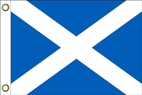 Bandera de Escocia | 150 cm x 90 cm / 90 x 150 cm | Resistente a la intemperie y duradera | Poliéster con dos ojales