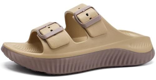 KuaiLu Sandales de Récupération Femmes Confortable Orthopediques Fasciite Plantaire Réglable Sport Sandalette Soutien en été Voûte Plantaire, Antidérapante Voyage Plage Respirant Léger Marron 40