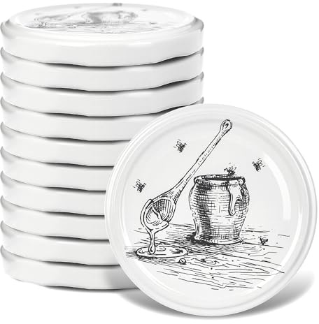 KADAX Set di 10 coperchi a vite Twist-Off Ø82 mm Vaso di miele – coperchi di ricambio in metallo per barattoli 235-900ml per conserve, marmellate e sottaceti, chiusura ermetica