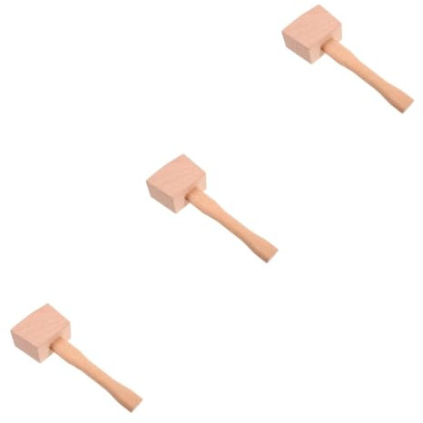 Gatuida 3pcs Solid Wood Carpenter Mallet Hand Woodworking Tool Precision Crafted Hammer