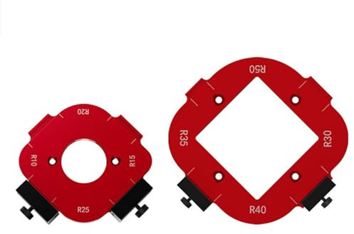 Kit de Modèles de Rayon de Coin Rond pour le Travail du Bois, R10 R15 R20 R25 R30 R35 R40 R50 Kit de Modèles de Chanfrein de Rayon de Gabarit de Table de Routeur pour Outil de