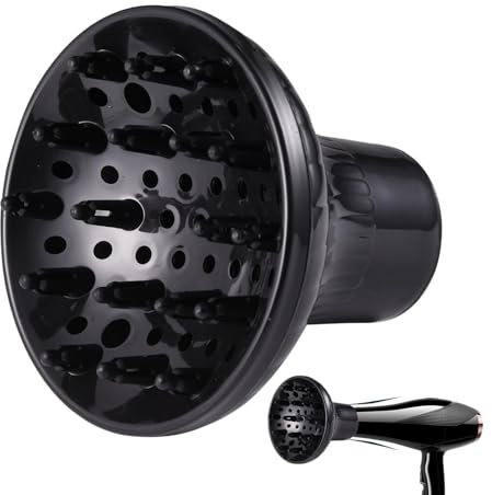 YNPQTDS Hair Diffuser Suitable, Waterproof Hair Diffuser, Diffuser For Hair Dryers With Nozzle, Adjustable Hair Dryer Diffuser Nozzle, Portable Silicone Diffuser For Curly Hair, Flame Retardant Nylon