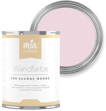 miafarben Wandfarbe für Wände & Tapeten 2,5L - sanfte, matte Farbtöne, hochdeckend (Süße Kirschblüte)