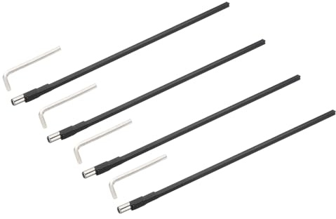 sourcing map Zwei-Wege-Stange, 410 mm, Low-Profile-Gitarrenstab mit 4 mm L-Schlüssel, Gitarrenbauer-Werkzeuge für elektrische akustische Bassgitarren, Hals-Reparatur-Anpassung, Schwarz, 4 Stück