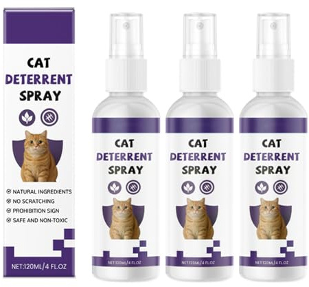 Spray Antiarañazos Para Gatos, 2025 Nuevo Spray Repelente Para Gatos Para Interiores Y Exteriores, 120 Ml, Evita Que Los Gatos Arañen Los Muebles, Detiene Los Arañazos En Muebles, Plantas (3 unidades)