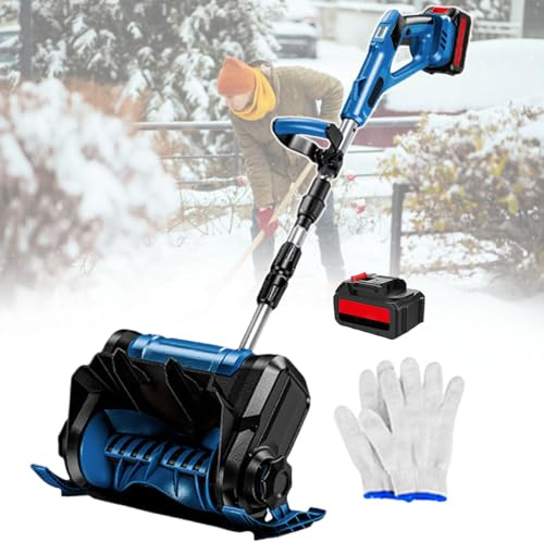 Electric Snow Shovel - Cordless Snow Blower, 3000 mAh Battery, Dual Switch, 3000 RPM, 30 cm Cleaning Width for Courtyard and Sidewalk