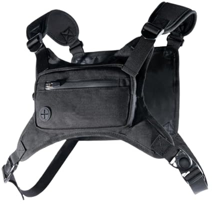 Men's Chest Bag - Hiking Chest Strap Running Vest | Backpack Bum Bag Mobile Phone Holder Outdoor Equipment for Women Men Cycling Motorcycle Hiking Camping Travel Hunting, black, see description, See