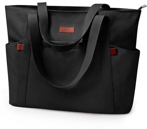 KALIDI Groß Tote Bag Damen Mehrere Taschen Shopper Tasche für Arbeit Schule | Wasserdicht Reißverschluss Leicht Cord Reise Strandtasche Gym Beach Reisen Leopard