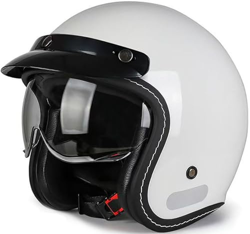 Vintage Casco Aperto Moto Omologato DOT/ECE Casco Moto Jet Con Visiera Parasole Casco A Scodella 3/4 Stile Retrò Caschi Jet Moto Mezzo Casco Per Adulto Uomini E Donne Adulti 2,XXL=63-64CM