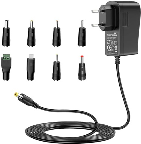 Alimentación 5 V 2 A, cargador de 5 V 2 A AC DC con 8 tomas CC para electrónica de 5 V como tableta, teléfono, concentrador USB, cámara de videovigilancia, 2000 mA máx