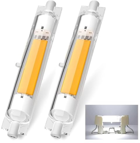 ACAATVE R7S LED 118mm Dimmbar | 30W R7S LED Lampen Ersatz für 300W Halogenstab, Led 118mm Kaltweiß 6000K 3000LM, Kein Flackern, 360°Abstrahlwinkel für Stehlampe Wandleuchte Deckenfluter, 2er Pack