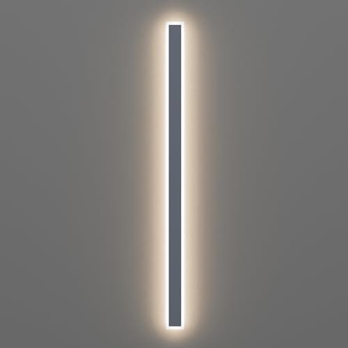 Klighten 45W LED Lange Wandleuchte Anthrazit, IP65 außenlampe 150cm 4500K | Neutralweiß lange wandleuchte aussen innen, aussenlampe wand, Eisen+Acryl, Außenwandleuchte, Außenlampe für Villa Terasse