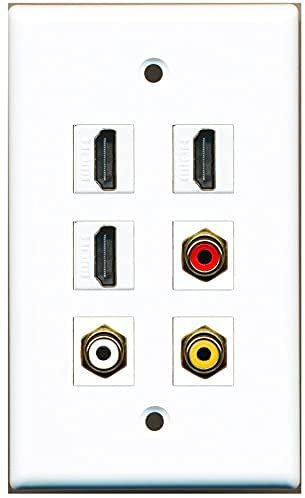 RiteAV – 3 HDMI 1 puerto RCA rojo 1 Puerto RCA blanco 1 Puerto RCA amarillo placa de pared