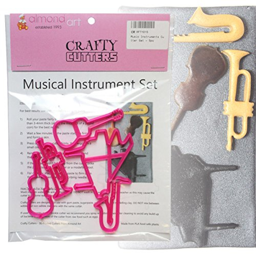 Musical Instruments Cutter Set - 5pc - Cake Decoration & Cupcake Topper Cutters