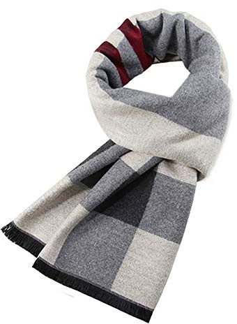 Ueither Sciarpa Uomo Autunno Invernale Termica Calda Morbida Casual Business (180cm x 30cm, Colore 1)