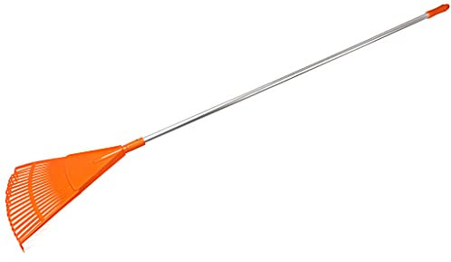 KOTARBAU® Rastrillo de plástico Resistente, 20 púas, Rastrillo de Hojas, Rastrillo de Abanico, Rastrillo de jardín con Mango de Aluminio, Rastrillo Triangular, Rastrillo para césped, Rastrillo Escoba