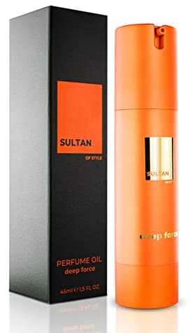 Sultan of Style Deep Force Perfume Oil Uomo - Profumo orientale intenso ed elegante - 100% senza alcool - Oli essenziali idratanti - Regalo da uomo