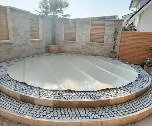 ANKO PLANEN Poolabdeckung rund Stangenabdeckung Ersatzplane aus PVC LKW-Plane – ohne Stangen (Durchmesser der Plane = 500cm, Anthrazit RAL7016)