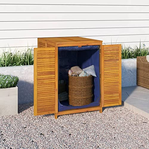 Yolola gartenbox Holz XXL gartenbox Holz mit türen Gartenbox Aufbewahrungsbox Garten Garten Holztruhe Kissenbox Gartenbox Aufbewahrungsbox Massivholz Akazie-70x87x104 cm