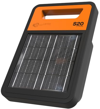 Gallagher S20Li Appareil de clôture solaire avec batterie au lithium – Clôture électrique pour chiens, chevaux, bovins, moutons, porcs, chèvres – Convient pour les clôtures de pâturage jusqu'à 6 km
