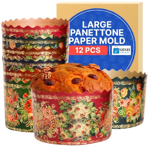 15 oz Easter Bread Baking Paper Molds | 12 Pack | Non Stick Easter Bread Kulich Paska Pascha Panettone Paper Mold Large Easter Bread Kulich Molds